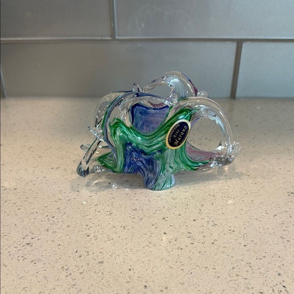 Murano Blue and Green Glass Art Sculpture - Picture 1 of 7